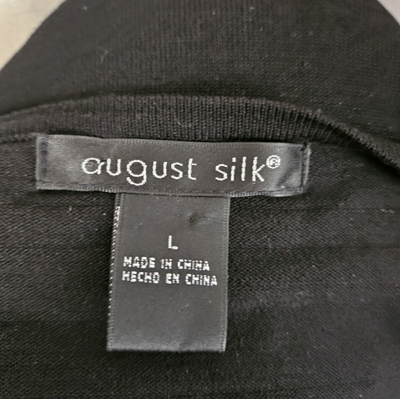 NWOT August Silk black leopard print ruffle cardigan Womens Large - Picture 2 of 6